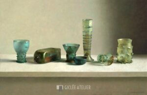 Europees archeologisch glas - Henk Helmantel - gicleekunst
