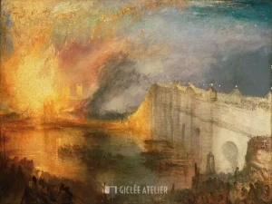 The Burning of the Houses of Lords - Joseph William Turner - gicleekunst